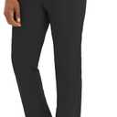 Mens Slim Fit Golf Pants, Lightweight Comfortable Dress Pants Slacks Trousers for Work & Casual with Pockets, 30"/32"/34" (Black)