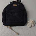 AONUOWE Preppy Backpack with Plushies Cute Backpack for Teen Girls Light Academia Bookbags Solid Aesthetic School Bag (Black)