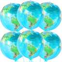 KatchOn, Globe Balloons for Earth Day Decorations - Huge 22 Inch, Pack of 6 | 4D World Map Balloon | Earth Balloons for Around The World Decorations | Back To School, Bon Voyage Party Decoration