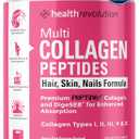 Multi Collagen Peptides Powder  Types I, II, III, V, X, Hydrolyzed Collagen for Women, 99% Absorption, Skin Hair Nails Joints, Triple Refined - No Clumping, Non-GMO, Gluten Free, Grass Fed Unflavored