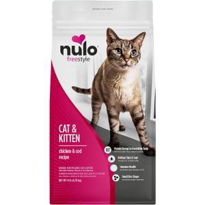 Nulo Freestyle Cat & Kitten Dry Food - Chicken & Cod Recipe, High Protein Grain Free Cat Food, Natural Kibble with Probiotics & Omega Fatty Acids, 14lb Bag (EXP 12/17/27)