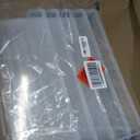 HOMZ 5-Pack Latching Lid, Clear Plastic Storage Organizer Bins, 7.5 Quart, Blue Latch - Stackable Organizing Containers for Home, Garage, and Office