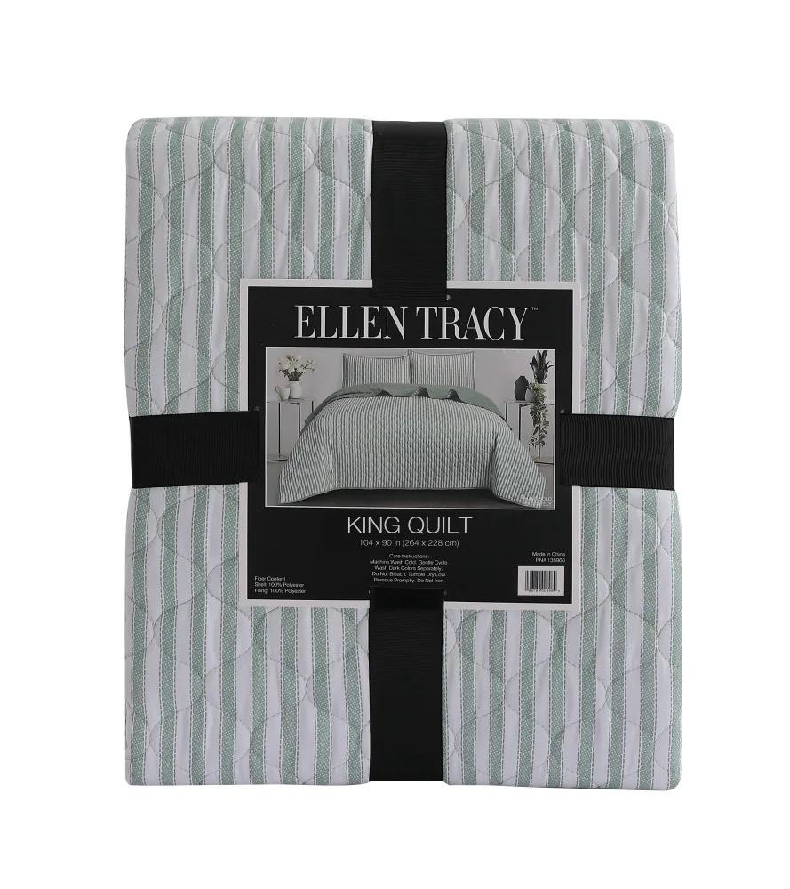 Ellen Tracy Quilt - Green/White, King