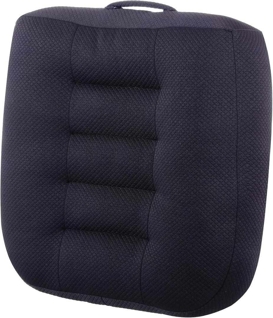 WSGJHB Large Seat Cushion, Extra Thick Booster Seat Cushions for Office Chairs Long Sitting Office Workers, Car Drivers, Relieves Back Pain, Breathable, Anti-Slip, 20x20x6 inchs, Black