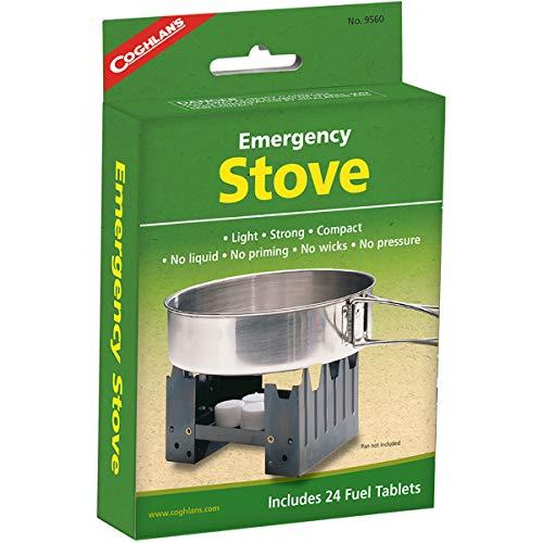 Coghlan's Emergency Stove - Lightweight, Portable Camping Stove for Backpacking, Survival, and Outdoor Cooking - Foldable Design with 24 Fuel Tablets Included (Compact for Travel and Storage)