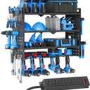 Power Tool Organizer Wall Mount with Charging Station, Drill Holder, Heavy Duty Storage Utility Racks, Supports 600 lbs,Battery Shelf for Garage and Workbench (24 Inch 6 Drills Holder)