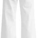 roswear Women's Wide Leg Jeans Casual High Waisted Stretch Baggy Loose Denim Pants (White, M)