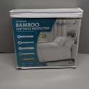 PlushDeluxe Premium Bamboo Mattress Protector  King Size, Waterproof, & Ultra Soft Breathable Noiseless Washable Bed Mattress Cover for Comfort & Protection - White