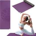 Gaiam Dry-Grip Yoga Mat - 5mm Thick Non-Slip Exercise & Fitness Mat for Standard or Hot Yoga, Pilates and Floor Workouts - Cushioned Support, Non-Slip Coat - 68 x 24 Inches