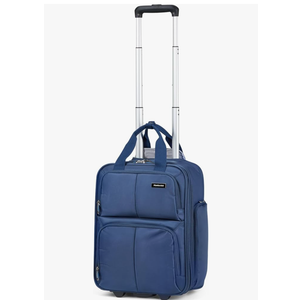 Hanke Softside Underseat Carry On Luggage with Wheels,Travel Luggage Rolling Bag Small Suitcase, Blue, Underseater 16-Inch