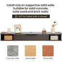 Mordchil HF Floating TV Stand, 55" Wall Mounted TV Cabinet, Wood Media Console for TVs up to 65", Entertainment Center with Storage for Living Room, Under TVs Shelf for DVD Player, Coffee