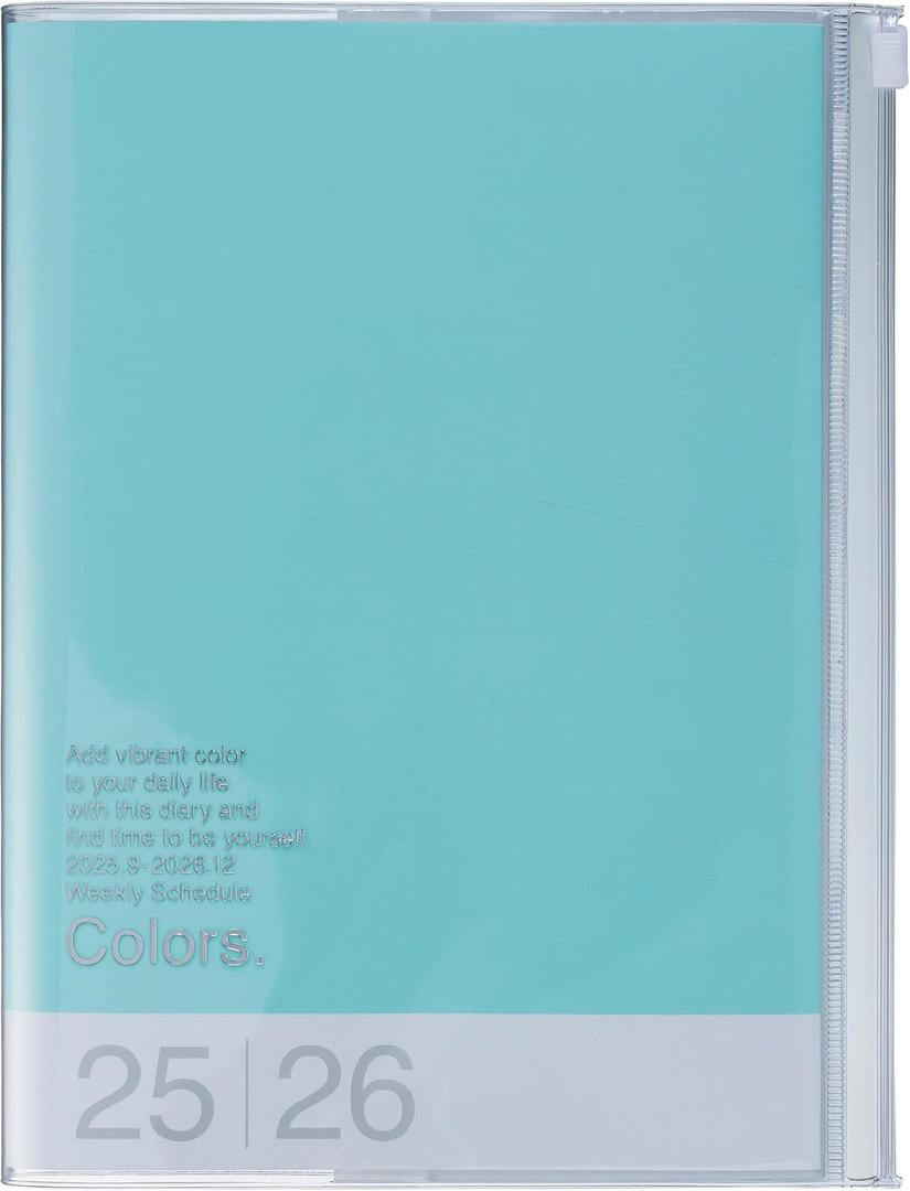 MARK'STYLE A5 Weekly Vertical Planner 16 Months (Sep. 2025  Dec. 2026) with Soft Transparent PVC Cover,Refillable, Pocketed, for Daily Organizing & Planning (Mint)