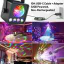 2-Pack Sunset Lamp Disco Ball Party Lights - Sound Activated LED Strobe & Stage Lights for Home Parties, Weddings, Bars, Clubs, Karaoke, Halloween, Christmas & Wall Dcor (Enhanced Dual Lighting Set)