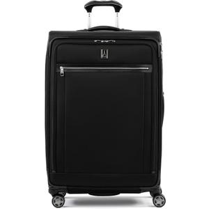 Travelpro Platinum Elite Softside Expandable Checked Luggage, 8 Wheel Spinner Large Suitcase, TSA Lock, Men and Women, Shadow Black, Checked Large 29-Inch