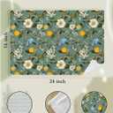 Hummingbird Spring Hand Towels for Bathroom, Sage Green Lemon Dish Tea Towels for Kitchen, Retro Cottagecore Botanical Floral Bathroom Hand Towels, Vintage French Flower Decorative Kitchen Towels