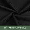 Black Boho Fabric Cloth Shower Curtain, Modern Farmhouse Shower Curtains for Chic Elegant Neutral Bathroom Decor, Bohemian Cute Shower Curtain with Shabby Geometric Texture, 72 x 72