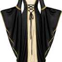 Spooktacular Creations Renaissance Costume Women, Velvet Medieval Dress for Women, Irish Renaissance Dress for Halloween (XX-Large, Black)