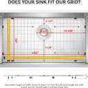 Stainless Steel Sink Grid and Protectors for Bottom of Kitchen Sink，26" x 14" Inches with Rear Drain, 26" X 14 1/16"