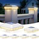 6 Pack 4x4 Solar Post Cap Lights Outdoor, 40 LEDs Fence Post Solar Lights Outdoor with 3 Modes, 30 Lumens Waterproof Deck Fence Post Lights Solar Powered for 4x4 3.5x3.5 Vinyl Wooden Posts