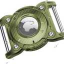 ONEONTA for Airtag Dog Collar Holder | Airtag Dog Waterproof - Airtag Holder for Dog Collar with Removable Metal Loop, Sturdy TPU, Lightweight,Compact Size,Fit 1" Width Collar,Airtag 1st,2nd Gen,Green