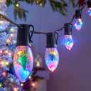 C9 LED Christmas Lights Outdoor, 45 Ft C9 String Lights with 40 Shatterproof LED Bulbs, 3 Light Mode, Connectable Waterproof Christmas Tree Lights for Outside Indoor Holiday Garden Decor, Multicolor