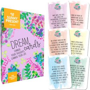 Sunny Present Dream Cards - Change Your Thoughts, Change Your Life - 50 self Care Cards to Help You Achieve Your Dreams