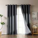SLEEP ZONE Blackout Curtains for Bedroom and Living Room, Curtains & Drapes with Thermal Insulation for Room Darkening, Jacquard 140 GSM Window Curtain Panels, Dark Gray, 42"  63"