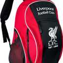 Icon Sports Officially Licensed Liverpool Adult Backpack With Soccer Ball Compartment, One Size, Red Black