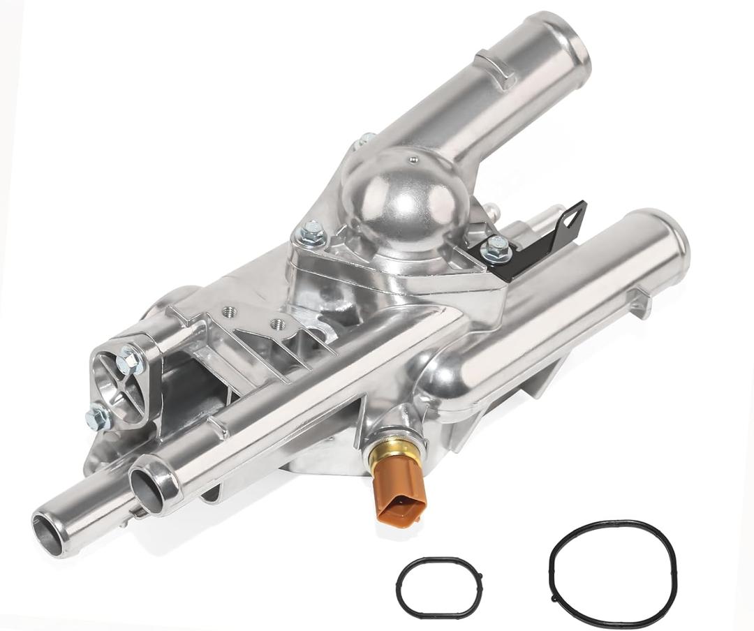 2.4L L4 Aluminum Engine Coolant Thermostat Housing Compatible with 2008-2010 Hyundai Sonata Replace# 256002G600 25600-2G600