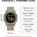 LN LENQIN Mens Watches Digital Watch for Men Stopwatch Ultra-Thin Minimalist Military Sports Waterproof Mens Wrist Watches with LED Backlight/Alarm/Timer/Date