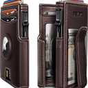 Airtag Wallet for Men,with Money Clip 10 Cards Metal Case Smart Slim Pop Up Credit Card Holder Flip with Magnetic Closure RFID Blocking wallet with Gift Box (Burgundy004)