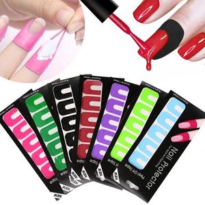 EBANKU Nail Polish Protector, 14 Sheets 140 Piece Disposable Peel Off Sticker U-Shape Tape for Nail Art Painting, Soft Plastic Nail Art Protector Spill-Proof Stickers Stamping Manicure Tool (10 Count (Pack of 14))