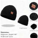 Winter Hats Scarf Set for Men Touchscreen Gloves Warm Knit Beanie Hat Scarves with Fleece Lined Cap (Black)