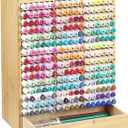 AUTOARK Bamboo Marker Organizer for 225 Markers,Desktop Storage Hold with drawers,Art Markers Pens Pencils Art Brushes Stationary Organizer Marker Pen Holder,AHK-063