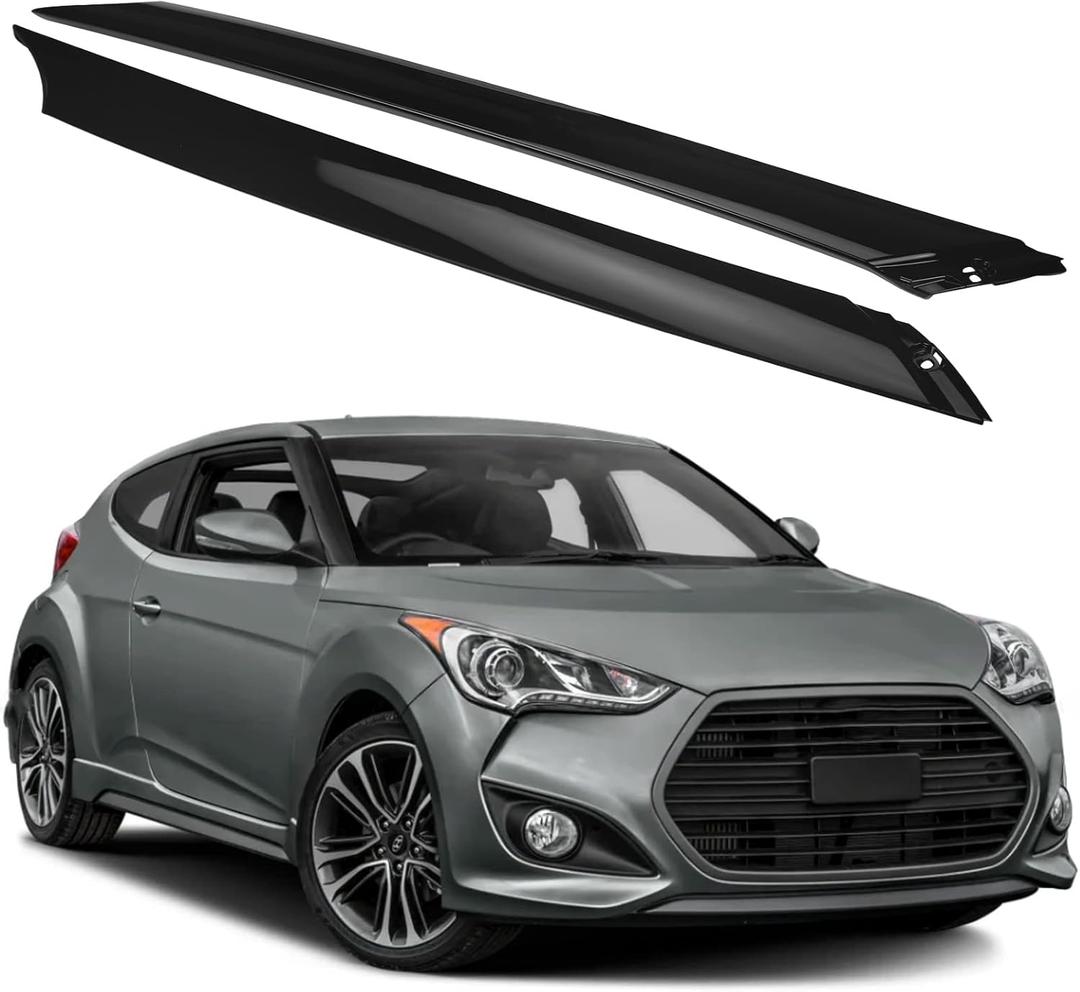 Left & Right Windshield A-Pillar Trim Molding, Front Driver & Passenger Side Windscreen A-Pillar Panel Compatible with Hyundai Vehicle 2012-2017 Veloster, Replace#861702V000 861802V000
