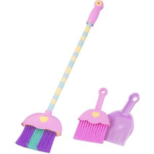 Battat Play Circle Broom & Hand Broom Dustpan Accessory House Cleaning Toys Pretend Play Mighty Tidy Sweep Set 3+ Years, child-size