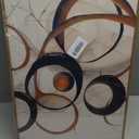 OIQArtOIQ 3 Piece Large Abstract Canvas Wall Art For Living Room Brown and Black Circles Lines Geometric Framed Wall Art Modern Minimalist Art Prints Artwork For Bedroom Office Dining Room 12x16 in