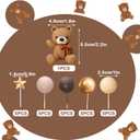 Bear Cake Toppers Bear Balls Cake Decorations with Stars Clouds Cake Toppers for Boy Girl Baby Shower Birthday Party Decorations (Dark Brown Bear Set)