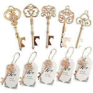 WODEGIFT 50 PCS Wedding Favors Key Bottle Openers,Bridal Shower Party Favors with Thank You Card Tag and Chains,Baby Shower Favors for Guests or Souvenirs for guests Bulk(Rose gold)