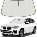 Windshield Sun Shade for BMW X3 2018-2024, Front Window Visor Accessories, Folding Design Blocks Heat & UV Rays Maintain Cool Interior and Save Space