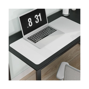 Pure White Plastic Table Cover Protector, 24" x 48" Waterproof Easy Flat PVC Desk Pad Mat, 1.5mm Thick Rectangle Vinyl Table Top Protector for Dining Room Table, Office, Dresser
