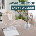 FantasDecor Linen Textured Table Cloths Round Tablecloth Waterproof Spill-Proof Wrinkle Free Cover for Dining Room and Outdoor Use, Pink Sand, 70 x 70 Inch