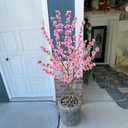HUAESIN 4.4FT Artificial Cherry Blossom Tree Decor Fake Pink Flowers Sakura Tree Faux Plants Indoor Decor for Spring Living Room Home House Entryway Bedroom Office Inside Wedding Party Outdoor