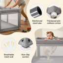 Baby Playpen,Extra Large Playpen for Babies and Toddlers, Sturdy Play Pen Play Yard with Safety Gate,79”x71”Baby Play Pen(Cationic Light Grey)