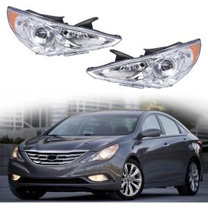 GXYWADY Passenger Driver Side Headlights Assembly Replacement for Sonata 2011 2012 2013 2014 Headlights Pair Front Lights Left and Right Side
