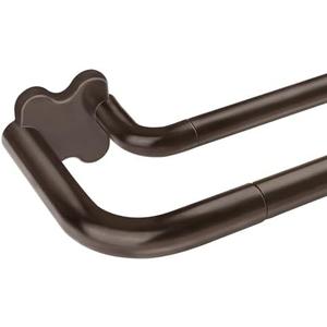 Bronze Double Curtain Rods, USFOOK Blackout Wrap Around Curtain Rods for Windows 32 to 58 Inch, 6/8 Inch Room Darkening Drapery Rod, Christmas Poles for Home Decor