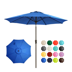 Ayge 9FT Large Outdoor Patio Umbrella Market Table Umbrella-UV Resistant, Easy Push Button Tilt and Crank, 8 Sturdy Fiberglass Ribs Heavy-Duty Pool Umbrella for Deck, Backyard,Garden