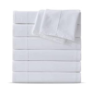 Maple&Stone Twin Flat Sheet 8 Pack,Premium Soft & Breathable,Brushed Microfiber Fabric,Anti-Shrinkage & Non-Fading,Bulk Flat Sheets Only Twin Size (White)