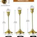 10 Sets Candle Holder Brass Metal Candlestick Holders - HearthLume Vintage Modern Metal Taper Candle Holders, Decorative Centerpiece for Table Mantel, Wedding Kitchen Home Decor, Wedding Gift,30Pcs