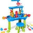 TEMI Toddler Water Table | Kids Sand and Water Table | 3-Tier Outdoor Water Play Table Toys for Toddlers Kids 